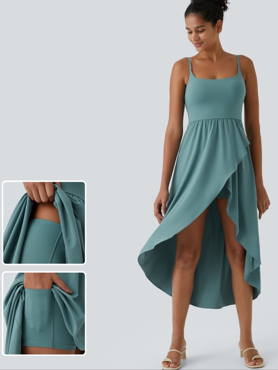 HALARA Dresses & Skirts - Halara Breezeful Backless Asymmetric Crossover Hem 2Pc
